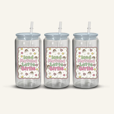 Iced Matcha Latte Girlie Snowglobe Cup